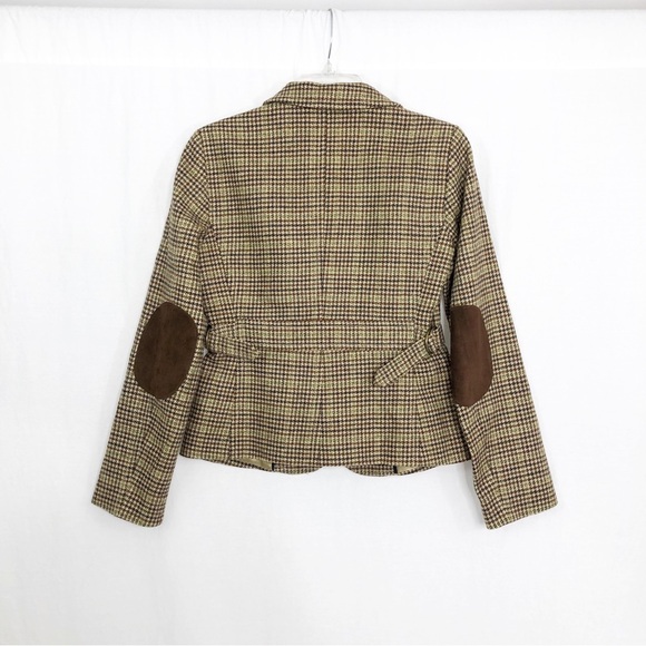 J Crew Wool Robert Noble Scottish Academia Houndstooth Blazer Jacket, Black 2 - Picture 2 of 3